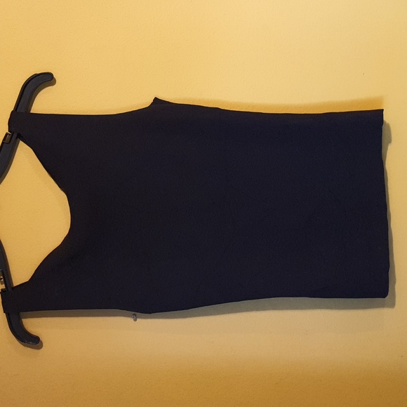 Dana Buchman Petite Small Stretchy Woven 100% Silk Black Top Shirt Blouse - Picture 5 of 5